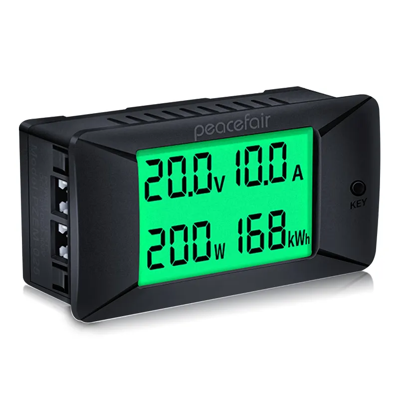 Peacefair PZEM-025 300V 300A Ammeter Voltmeter 4 Digit Panel DC Volt Amp Meter LCD Display Watt Meter Voltage Meters