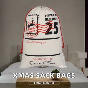 Custom Christmas Cotton Drawstring <b>Gift</b> <b>Bags</b> <b>Large</b> Snowman-Printed Xmas Sack Santa Wrapping Presents Security Feature Silk - Product Image 3