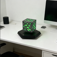 Lampe à bloc de minerai pixelisé à lévitation magnétique, veilleuse LED à changement de couleur pour chambre à coucher