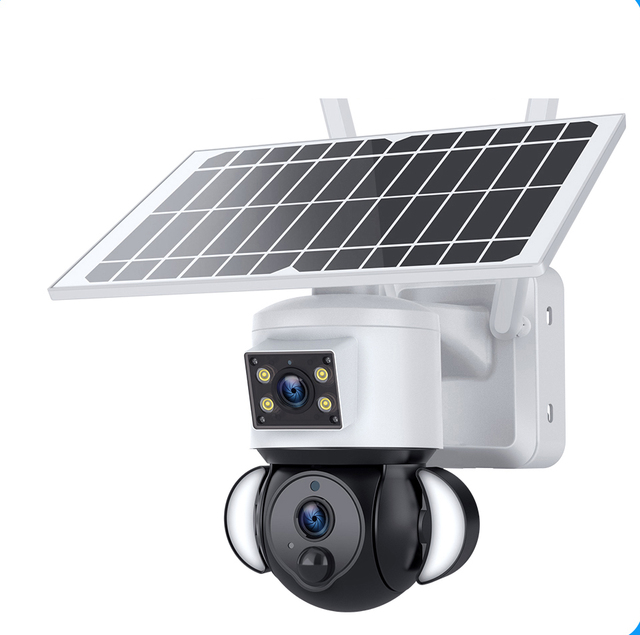 Wholesale 6MP 2.4GHz Dual Lens Floodlight Solar CCTV Camera Smart WiFi with Built-in Battery