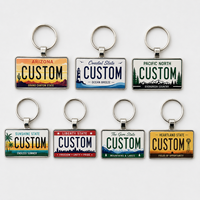 Porte-clés de plaque d'immatriculation personnalisés de haute qualité en gros, porte-clés de plaque d'immatriculation simulée, porte-clés de plaque de voiture personnalisée
