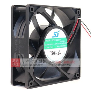 พัดลมระบายความร้อนแบบอินเวอร์เตอร์ Sj Axial Fan Sf241238bh ขนาด 120 มม. 24V 1.35A ลูกปืนแบบ Ball Bearing ให้แรงลมสูง - Product Image 1