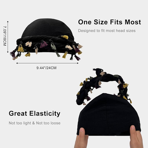 <span class=keywords><strong>Turban</strong></span> pour hommes réglable Halo soie Satin doublé casquette pour femmes Durag torsion tête enveloppes chapeau élastique pré cravate Beniee - Product Image 4