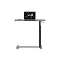 Table d'appoint moderne pivotante pour salon, table de lit pour ordinateur portable, poste de travail mobile avec hauteur réglable par ressort mécanique