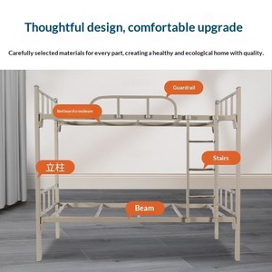 Lit superposé en métal taille twin, design minimaliste, construction stable, pour chambre à coucher - Product Image 4