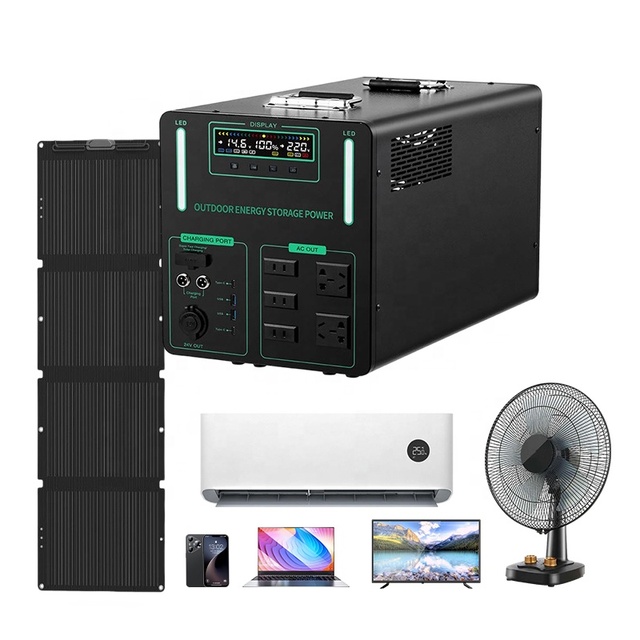 Lifepo4 1500W 2000W 3500W Emergency Portable Power Station with MPPT Controller Car & Solar Power Supply