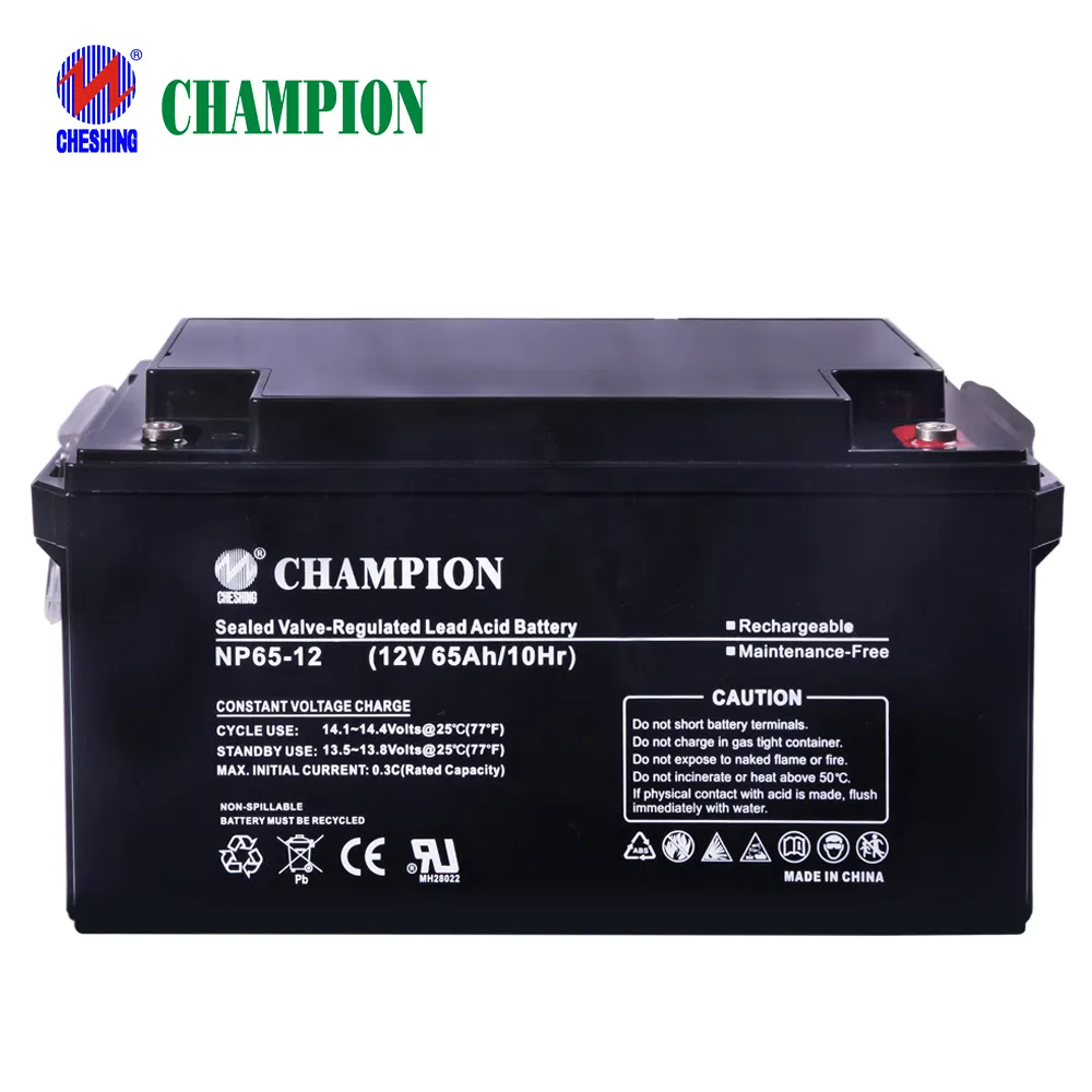 Champion cuộc sống lâu dài có thể sạc lại UPS pin bảo trì miễn phí 12V 65Ah 55Ah 40AH kín chì axit pin năng lượng lưu trữ pin