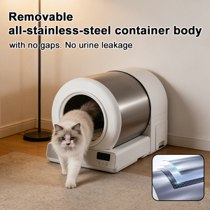 2025 Neues Design Intelligente automatische Katzen toilette APP-Steuerung Schnelle, einfache Reinigung Große, offene Edelstahl-Selbst reinigungs funktion - Product Image 2