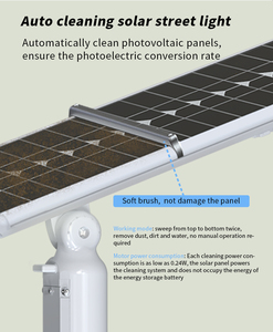 Lampe Solaire LED Extérieure 2024 pour Jardin, en Aluminium, Nettoyage Automatique, IP65, Batterie Intégrée, Tout-en-un, pour Rue, FL-YTH-KM2, Fonction de Nettoyage Automatique, Modèle Principal - Product Image 2