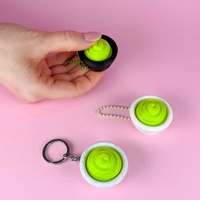 Porte-clés anti-stress QY Brand unisexe couleur moutarde avec son de clic de clavier, modèle QY-2803