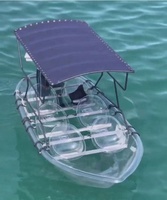 Kayak durable à fond transparent pour 6 personnes pour lacs et rivières Bateau transparent avec 1 an de garantie Bateau à rames