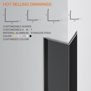 Prolink metallo vendita calda all'ingrosso della fabbrica di più forme in acciaio inossidabile bordo bordo di rivestimento ad angolo striscia profilo - Product Image 3