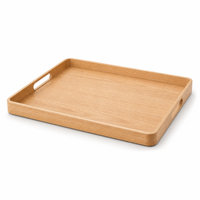 Plateau de service en bois massif, design moderne pour la cuisine et le salon, rangement portable pour boissons et vaisselle