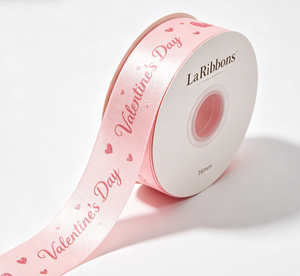 ริบบิ้นผ้าซาตินลายดอกไม้สีทองวินเทจ ขนาด 1 นิ้ว ยาว 25 หลา สีชมพู สำหรับตกแต่งห่อของขวัญในวันวาเลนไทน์ วันเกิด วันแต่งงาน - Product Image 3