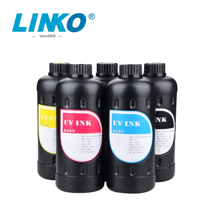 Linkou 5 Warna Led Uv Tinta untuk Epson 1390 L800 1400 1410 1430 1500W R280 R290 R330 L1800 Uv led Printer