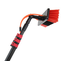 Perche télescopique en fibre de carbone non conductrice de 18 m avec système de verrouillage à bascule pour le nettoyage des panneaux solaires