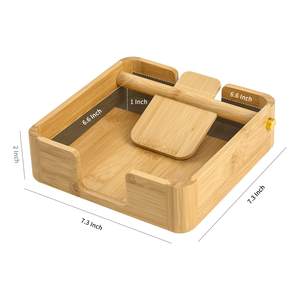 Bamboo <b>Napkin</b> Holder for Table <b>Napkin</b> <b>Dispenser</b> Wooden Tissue <b>Napkin</b> Holders for Kitchen Bar Restaurant - Product Image 3