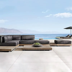 Villa Terraza Jardín Sofá Muebles Conjunto Patio Sofá al aire libre Sofá en forma de L Sofá modular seccional - Product Image 2