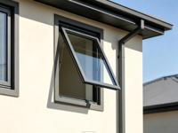 Ventana de Aluminio con Apertura Vertical Moderna AS2047, Ventana de Vidrio con Doble Acristalamiento, Aislamiento Térmico, Impermeable y con Control de Insectos