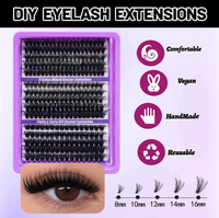 Cils en grappe effet volume naturel, épais et spectaculaires, pour un look complet, en plateau, vente en gros, fournitures pour distributeurs de produits de beauté, cils personnalisables avec logo