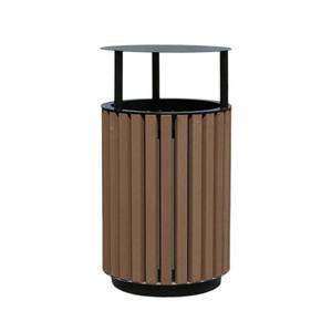 Poubelle extérieure grande poubelle en bois poubelle de parc à l'extérieur poubelle de recyclage commerciale publique avec <span class=keywords><strong>cendrier</strong></span> - Product Image 2