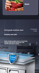 NUELEAD NE-1111 <span class=keywords><strong>Beat</strong></span> Buy Équipement de cuisine commerciale en acier inoxydable avec table de préparation pour sandwichs et salades à cinq bacs en verre intégral et réfrigération - Product Image 4