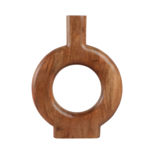 Vaso ad anello in legno di mango per soggiorno, decorativo, stile casual - Product Image 1