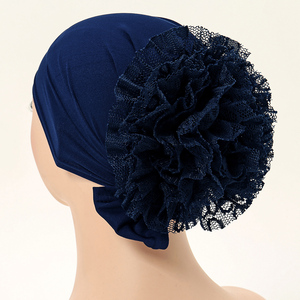 Nouveau <span class=keywords><strong>sous</strong></span>-<span class=keywords><strong>hijab</strong></span> instantané en mousseline avec dentelle florale, <span class=keywords><strong>bonnet</strong></span>, turban, foulard de tête - Product Image 1