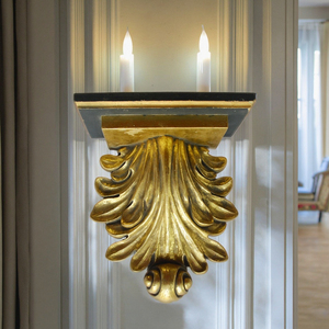 Splendida Mensola da Parete in Stile Art Deco <span class=keywords><strong>Vintage</strong></span> con Foglia d'Oro, in Poliresina Resistente per Arredamento Casa - Product Image 6