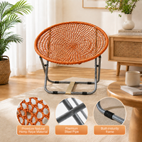 ROPECUBE Chaise pliante en polyester tressé pour intérieur et extérieur, chaise lune portable, chaise de relaxation, utilisation multi-scènes