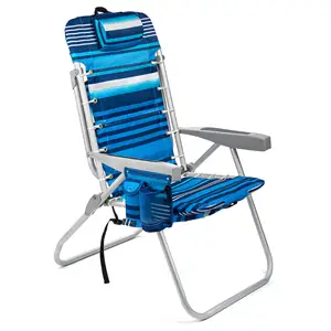 Chaise de plage haute pliante à prix de gros, chaise longue de plage portable à dos pliable, facile à transporter