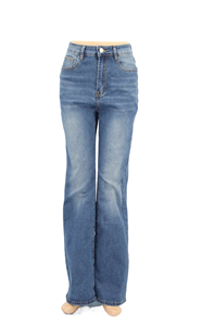 Pantalon en <span class=keywords><strong>jean</strong></span> <span class=keywords><strong>femme</strong></span> bleu clair <span class=keywords><strong>avec</strong></span> broderie florale sur les poches arrière - Product Image 2