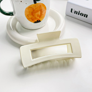 Pince à cheveux carrée creuse en PS, style rétro <span class=keywords><strong>sud</strong></span>-coréen, grande pince mate pour femme, tendance été - Product Image 6