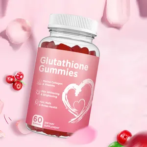 Private Label Vitamines blanchissantes au collagène Gummies Anti-âge Détox du foie Stimuler l'énergie Soutien immunitaire Gommes au sulfure de glutamine