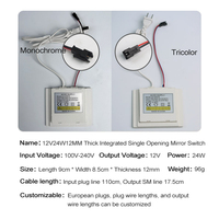Miroir Slovelight intégré avec interrupteur tactile à une touche 12V 24W, variateur intelligent IP22, miroir 1-5mm, garantie 2 ans