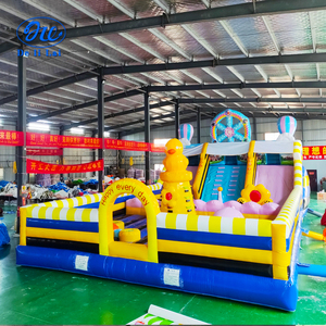 Castello Gonfiabile Commerciale Personalizzato Delilai per Bambini a Forma di Luna in PVC, con Scivolo Acquatico e Zona Salto - Product Image 4