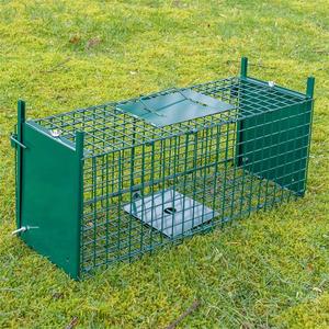 Jaula de malla de alambre para Control de plagas de Metal grande, trampa para puercoespín, Coyote, marmota, Armadillo, Lobo, zorro, trampa para atrapar animales salvajes, perro, gato