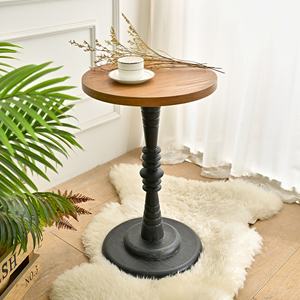 INNOVA American <b>Style</b> Decorative Panel Wood Round Eco-Friendly Antique Durable Living Room Side Furniture Coffee <b>Table</b> - Product Image 2