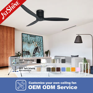 Ventilateur de plafond <span class=keywords><strong>en</strong></span> bois massif noir, 2 <span class=keywords><strong>en</strong></span> 1, OEM, profil bas, sans éclairage - Product Image 4