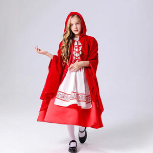 Vestido de encaje de estilo de niña suave de Lolita para espectáculo de escenario de lujo para niños con capa disfraz de Caperucita Roja - Product Image 4