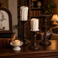 Support de bougie gothique en bois, accessoire de table pour escape room, ornement décoratif pour maison hantée d'Halloween