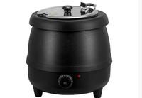 Gewerblicher Catering-Buffet-Speisewärmer 10L Schwarzer Suppentopf aus Edelstahl 201-Aluminium für Hotelgebrauch