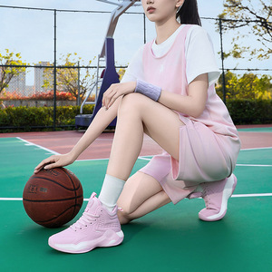 Zapatillas de Baloncesto para Mujer, Blancas y Rosas, Transpirables, Deportivas, de Caña Alta, con Amortiguación y Soporte, para Cancha - Product Image 5