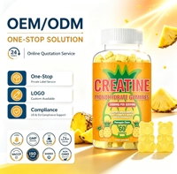 Gummies de Créatine Monohydrate 5000mg par Portion, 60 Gummies, Saveur Ananas, Performance Sportive, Approvisionnement en Gros, Marque Privée, OEM, ODM