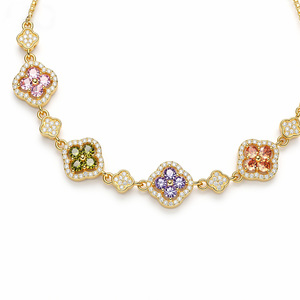 Crystal <b>Flower</b> <b>Bracelet</b> With Zircon Inlay Bezel Setting For Everyday Wear - Product Image 1