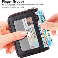 Porte-cartes à fermeture éclair en cuir PU à 13 emplacements avec blocage RFID Portefeuille pour hommes femmes