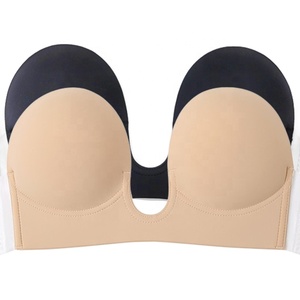 Derin U tek parça göğüs etiket yapışkan meme yukarı itin nefes askısız kendini kaldırma Backless kaldırma yapışkan sutyen - Product Image 1