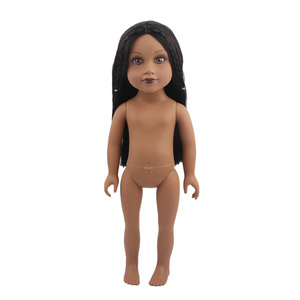 Poupée réaliste afro-américaine de haute qualité, 18 pouces, entièrement en vinyle, avec de longs cheveux, pour enfants, jouets de déguisement DIY. - Product Image 1