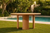 Ensemble de salle à manger en teck massif, tissé à la main, moderne, confortable, résistant aux intempéries, table et chaises, meubles de patio extérieur