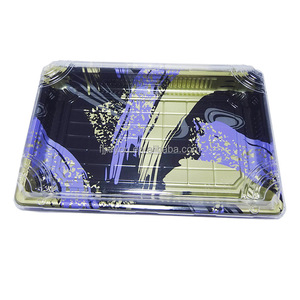 JY-1109 Multiple specifications optional Square Printed Plastic sushi box plastic food container box PS fruit packing box